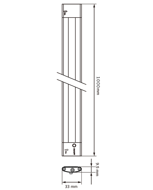 LED Lichtleiste / Unterbauleuchte GALWAY, 50cm, mit Schalter (On/Off),  Linse 120°, weiß - Fabas Luce